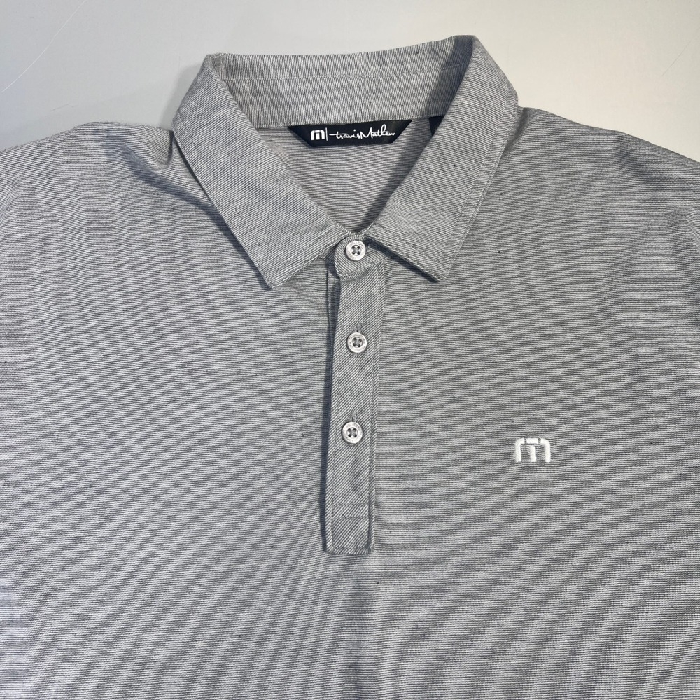 Travis Mathew Mens Grey Short Sleeve Polo Shirt L Resort Casual golf top cruise